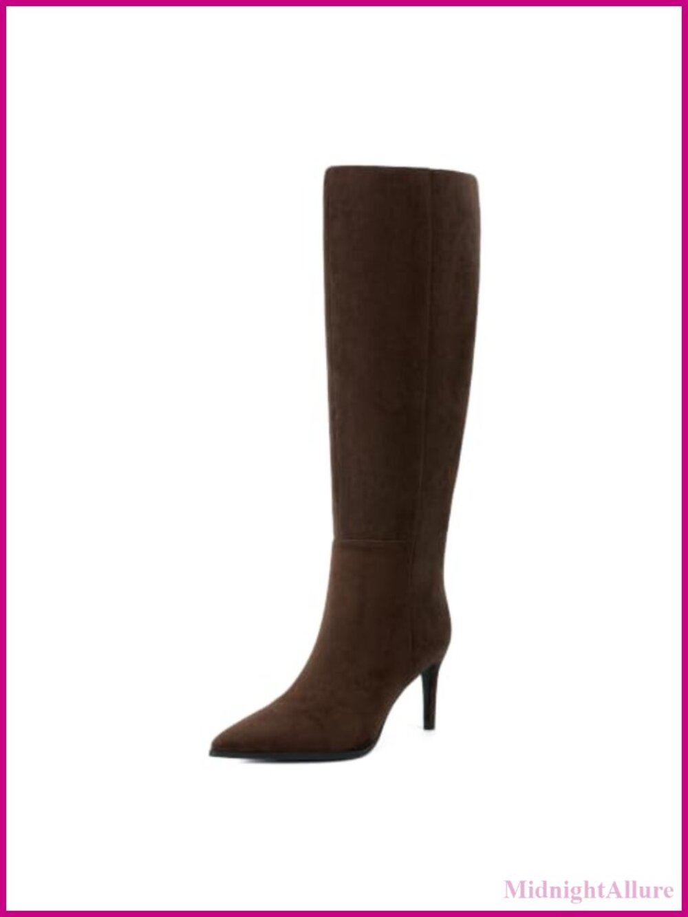 Women's Knee High Boots Pointed Toe Faux Suede Stiletto Heel Tall Boots